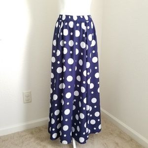 Mlle Gabrielle Polka Dot Full A-line Maxi Skirt